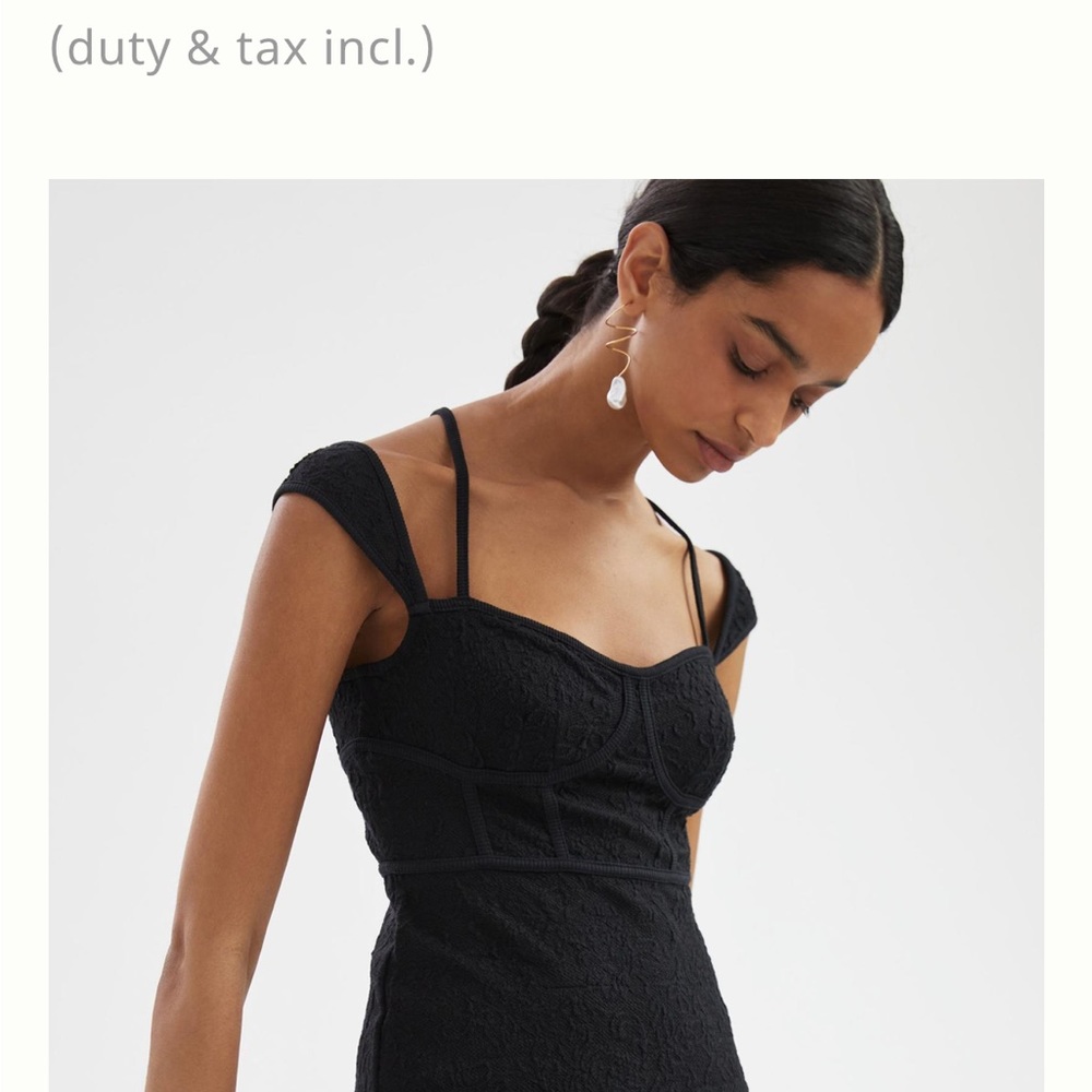 Anthropologie black fitted dress M NWT - Picture 5 of 12